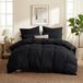 TRANKIELO® - Linge de lit 3 pièces 220x240 cm – Microfibre, Fermeture éclair, Noir