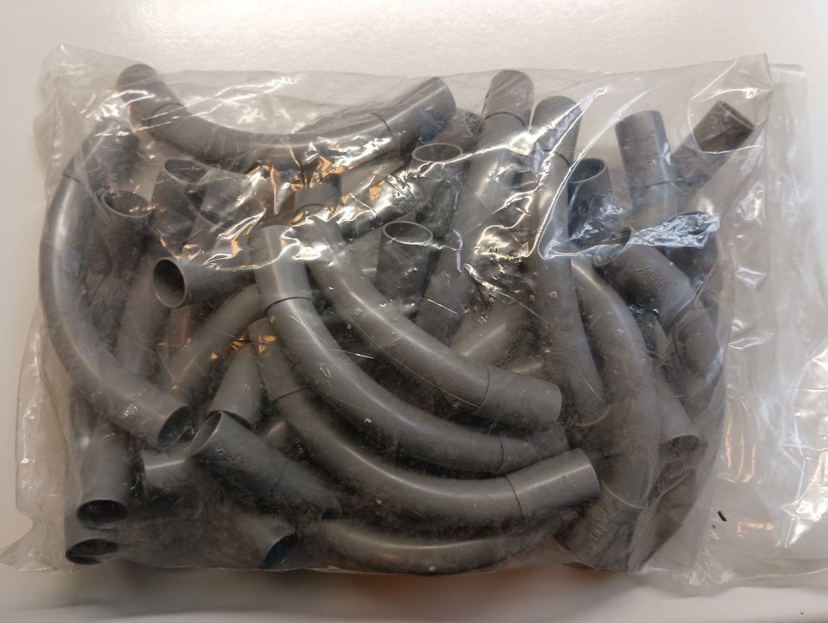Pipelife bocht buis steek Polvalit kunststof diam 16mm PVC
