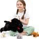 Omgoods - XXL Labrador en peluche avec 4 chiots, jouet en peluche douce
