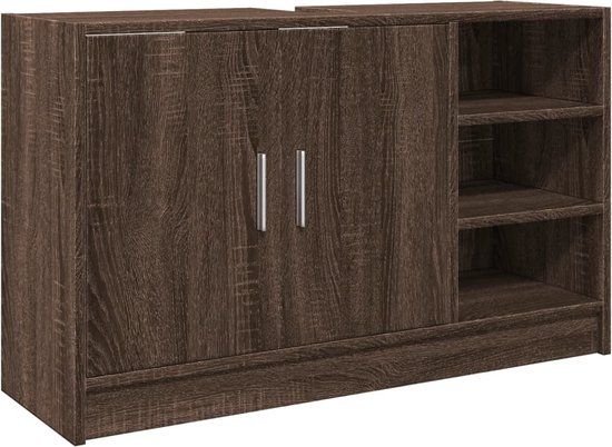 VidaXL Wastafelkast 90x29x55 cm bewerkt hout bruin eikenkleurig
