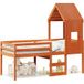 Lit Simple Lit Adulte Lit Haut Sans Matelas Cire Marron 90x200 Cm Bois De Pin Massif