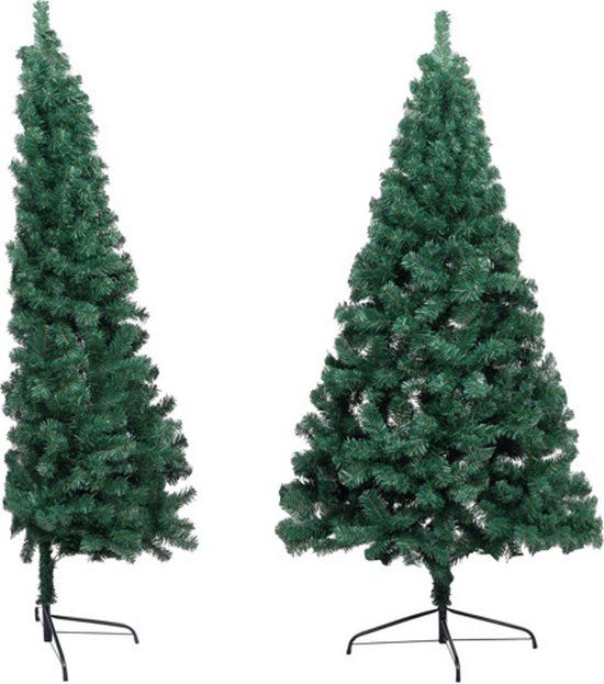 vidaXL Kunstkerstboom half 180 cm PVC groen