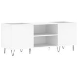 vidaXL Armoire pour disques 121x38x48 cm bois de placage blanc