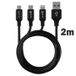 Prio Câble de Charge Prio High-Speed 3-en-1 - 2m - Noir