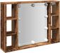 vidaXL Armoire à glace avec LED 76x15x55 cm bois de pin bois vieilli couleur bois vieilli