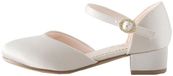 Next Meisjes Feestelijke schoenen met laag hakje, bandje en brede pasvorm Naturel