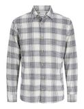 JACK&JONES JJEDOVER CHECK SHIRT LS Heren Overhemd XL Wit Katoen Geruit