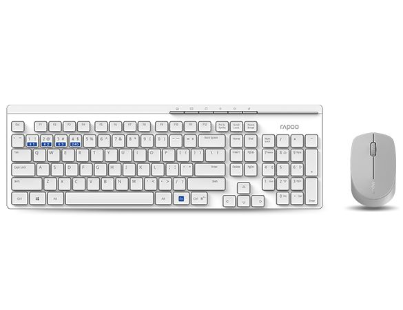 Rapoo 8100M Draadloos Toetsenbord en Muis Combo - Wit