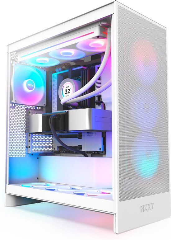 NZXT H7 Flow RGB Midi Tower - Wit - CM-H72FW-R1