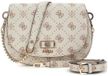 GUESS Emelie Logo Flap Shoulder Bag Vanilla Logo crème