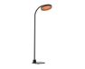 Staande Bol Staande warmtestraler, 2000 W, elektrisch, IP65 weerbestendig, verwarmingsgrill, diameter 44 cm, hoogte 223 cm, elegant zwart-goud design, stabiele voet