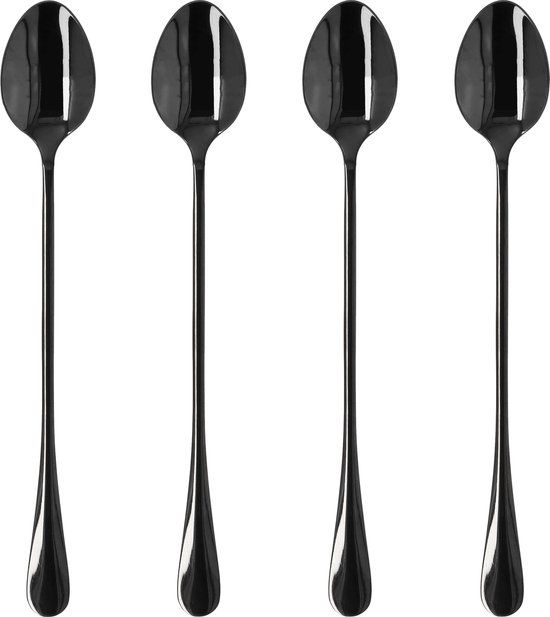 Krumble Latte Macchiato lepels set van 4 - Zwart