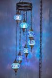 Halay Turkse Lamp Hanglamp - Mozaïek Lamp Blauw - 7 Bollen - Authentiek Handgemaakt Kroonluchter