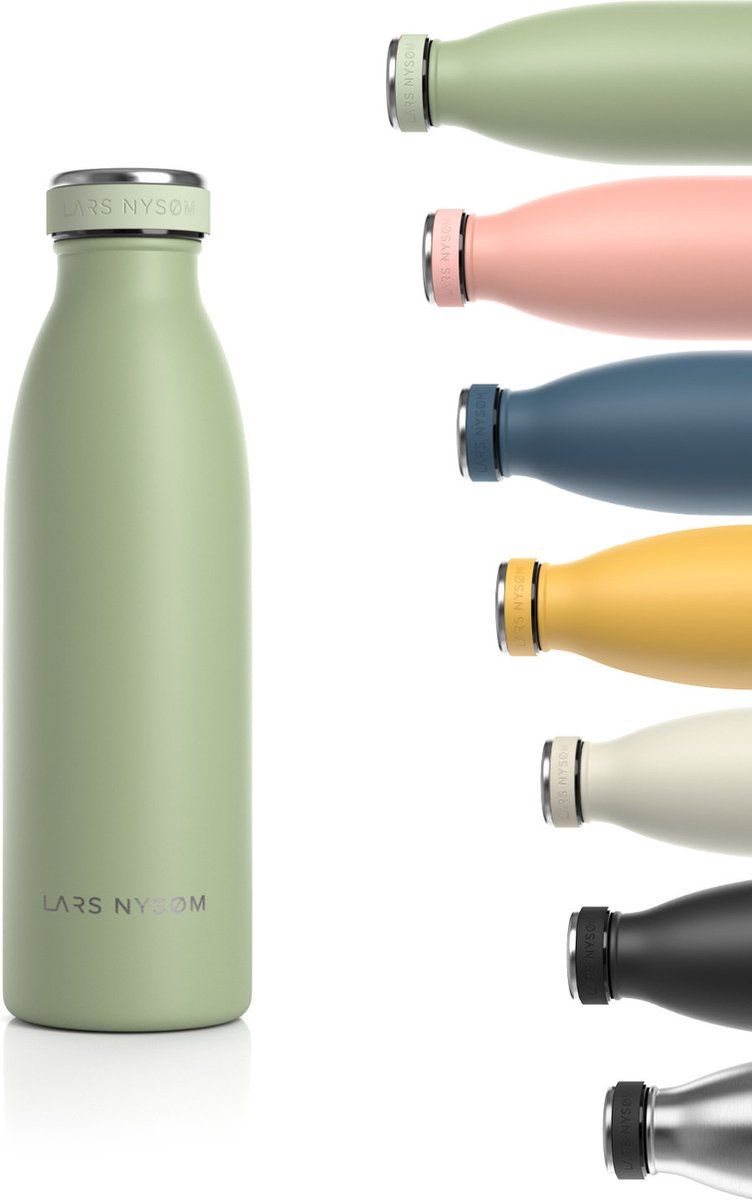 LARS NYSØM Roestvrijstalen drinkfles 'Ren' 500ml Sage