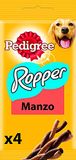 Pedigree Rodeo Ropper, hondensnack met rundvleessmaak, 20 verpakkingen van 4 stokjes van elk 70 g, in totaal 80 stokjes
