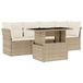 vidaXL 5-delige Loungeset met Kussens, Poly Rattan, Beige