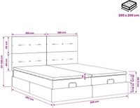 vidaXL Ottomaanse Bed met Matras en LED Blauw 200 x 200 cm Stof
