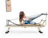 Mewave Pilates Reformer PRO – Inklapbaar & Verstelbaar – Voor Thuis & Studio – Met Telefoonhouder & App met pilates workouts – Beige