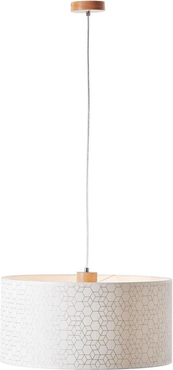 Brilliant Galance hanglamp 1-vlam hout licht / wit binnenverlichting