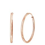 Lucardi Dames Oorringen goldplated 30mm - Oorbellen - Cadeau - Echt Zilver - Rosékleurig