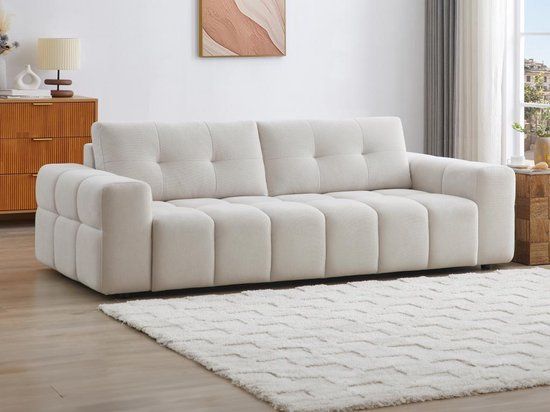 Vente-unique SOPELANA - Zitbank - 3 plaatsen - Beige - Stof