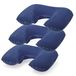 Merkloos / Sans marque Nekkussen - 3x - Opblaasbaar - Blauw - 43 x 26,5 cm - Auto, Trein of Vliegtuig - Reiskussen