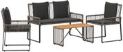 vidaXL - Salon de jardin - Polyrattan - Gris et gris foncé - 2 places