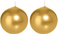 Trend Candles Bougeoir lisse - 2x - or - 7 cm - 16 heures de combustion