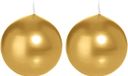 Trend Candles Bougeoir lisse - 2x - or - 7 cm - 16 heures de combustion
