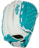 Rawlings MLB Softbalhandschoen RSO125W Shut-Out Serie 12,5 Inch Basket Web White/Turquoise LHT
