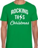 Bellatio Decorations Shoppartners Bv Rocking this Christmas foute kersttrui t-shirt - groen - heren - Rock and Roll kerstshirts / Kerst outfit M