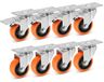 Roulettes de meubles 75 mm 8 pièces 4 avec frein 112 kg pivotant à 360°