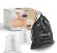 FASCIQ® Ventouse Petite et Grande - ø 5,5 cm et ø 7 cm - massage des tissus conjonctifs, traitement des fascias - amélioration de la peau - set de ventouses sans silicones - outil de massage