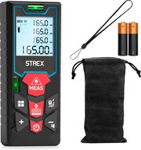 Strex Laser Afstandsmeter 60m - Digitale Afstandsmeter & Lasermeter - Rangefinder Incl. Batterijen & Hoes - Laser Meetgereedschap