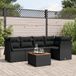 Prolenta Maison Exclusive - Tuinset voor buiten, 6-delig, met kussens, zwart, van polyrotan
