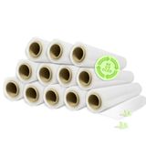 Rollo Film Elástico de Plástico Estirable, Transparente 70% Reciclado, 50 cm Extensible Hasta 300 Metros de Largo, Protector de Embalaje Industrial Resistente, Film para Embalar (12 Rollos)