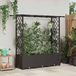 vidaXL Verhoogd bed met trellis en dak bruin 162,5 x 40 x 136 cm PP