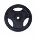 Gorilla Sports Disque de poids - Disque d'haltère - 15 kg - Fonte avec poignées - noir - 30 mm
