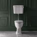 Hudson Reed Richmond Toilet op Hogere Zithoogte met Laaghangend Reservoir Klassiek met Chromen/Witte Spoelkit en Witte Toiletzitting