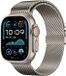 By Qubix Milanese loop band met klik-sluiting - Titanium kleur - Geschikt voor Apple Watch 38mm / 40mm / 41mm / 42mm
