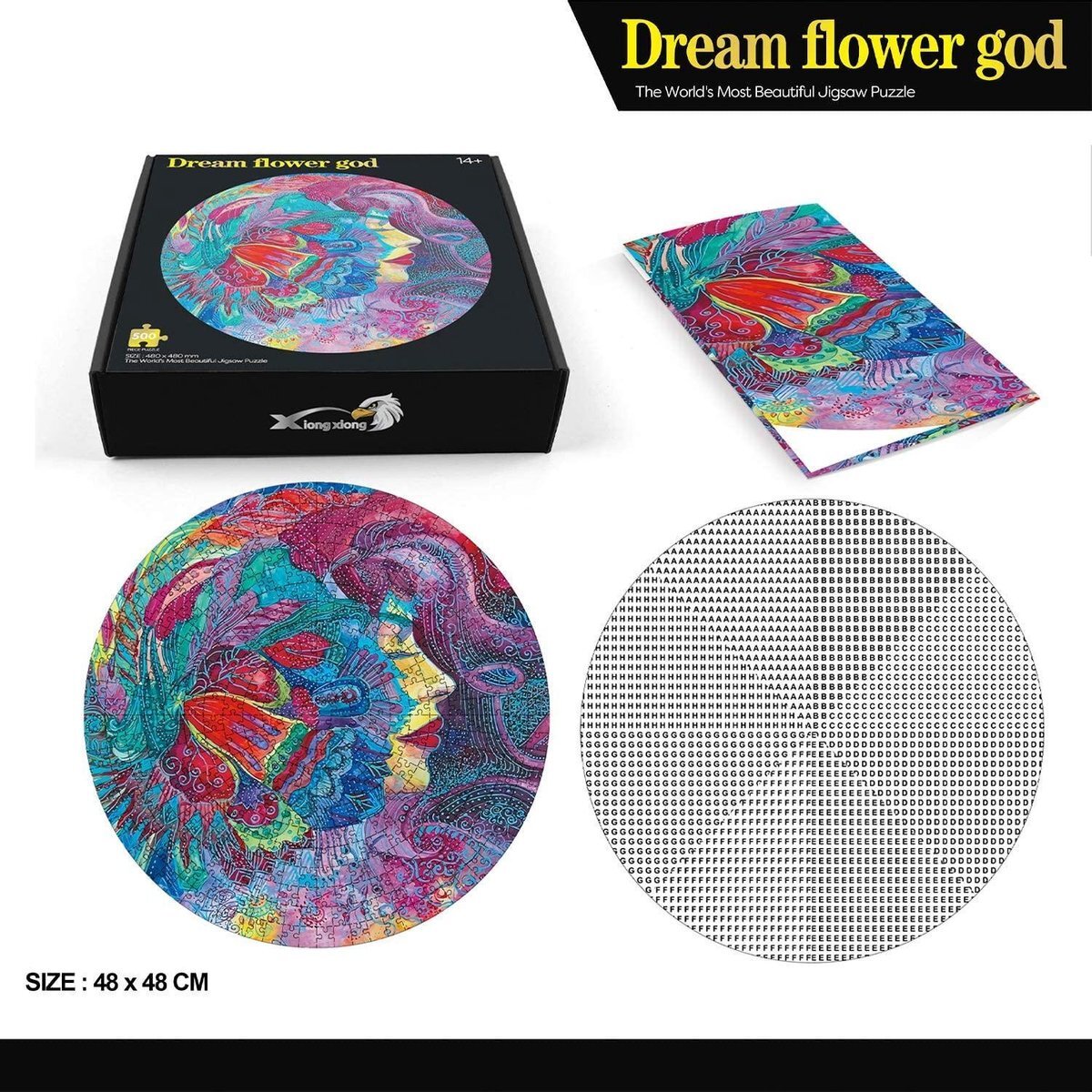 Lovelybird Ronde Puzzel - Dream Flower - 500 stukjes - kinderen en volwassenen