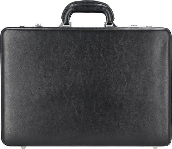 Merkloos Juescha Aktetas Taormina Zwart Leer 15.6 inch