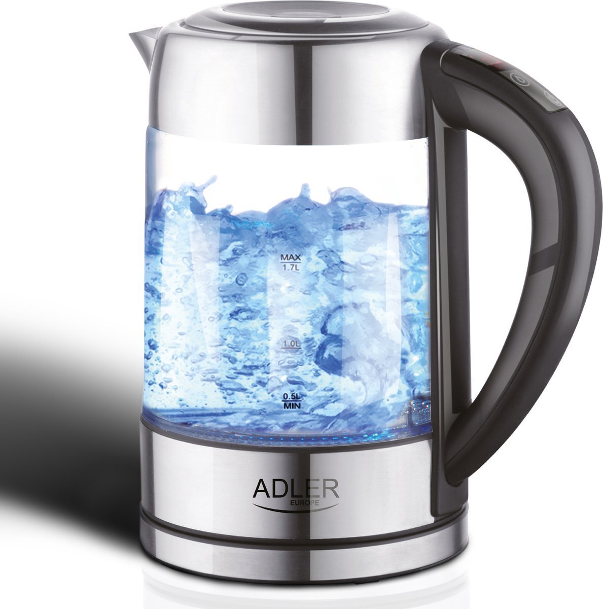 Adler Waterkoker - Met temperatuurregeling - 1,7 liter - Glas - Waterkokers