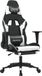 vidaXL Gaming stoel met massagefunctie en voetsteun, zwart en wit, kunstleer