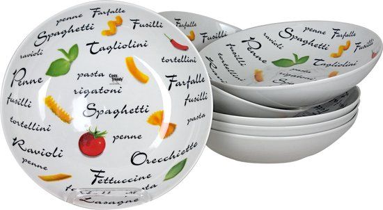 Cosy & Trendy Pastabord - Ø 20 cm - Set van 6 - Porselein
