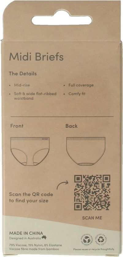 Boody Midi heupslip zwart S