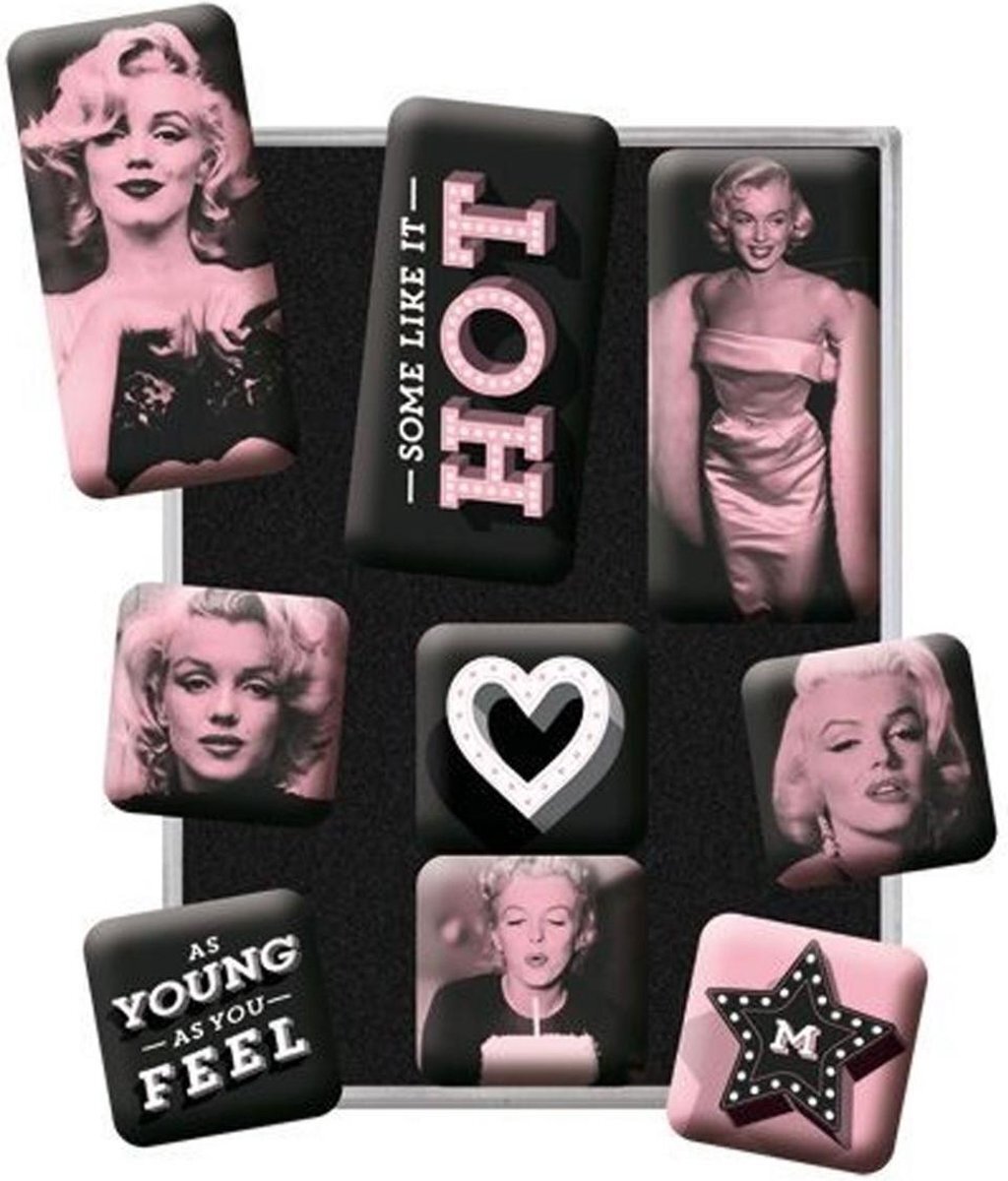 Nostalgic Art Merchandising Marilyn Monroe - Magneetjes - Some Like It Hot - Set - 9 stuks