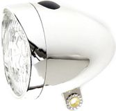 IkziLight Koplamp Retro Chroom 3 LED + Batterijen