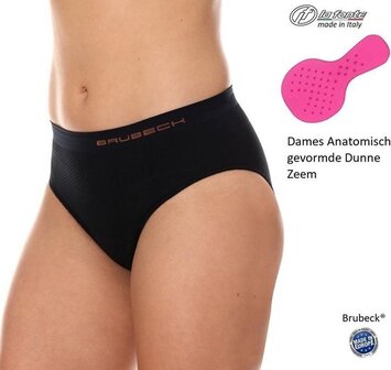 Brubeck Dames Fietsonderbroek - met dunne zeem - L - Zwart