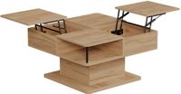 Vicco Movira Salontafel – 80 x 45 cm met opbergvakken Krachtige eik goud